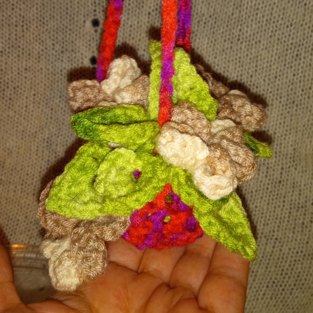 Colorful Crochet Mini Floral Hanging Planter (scented)